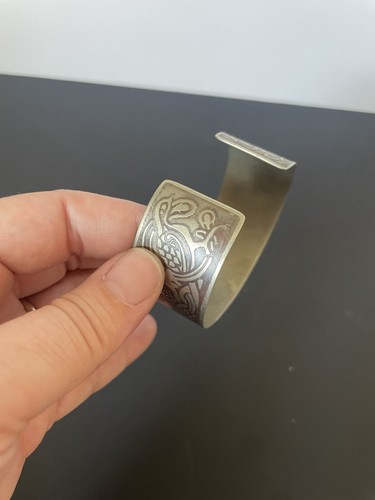 Vintage style silver tone celtic pattern bangle womens bracelet cuff - Picture 19 of 24