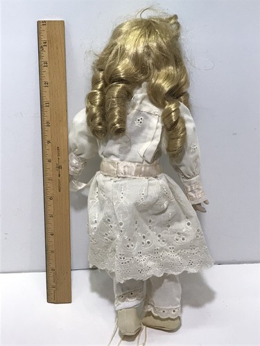 Muñeca de cerámica de 16" de colección brazos de cabeza piernas cuerpo relleno vidrio para el cabello ojos - Imagen 4 de 12