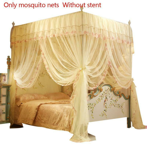 4 Posters Corners Bed Canopy Princess Queen 150*200 Mosquito Bedding Net - Picture 15 of 19