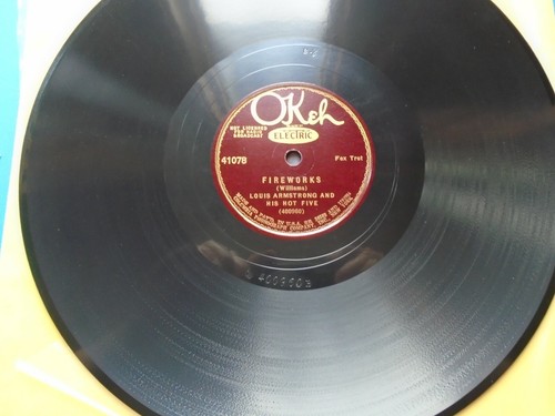 N- 78 10" Louis Armstrong Okeh 41078 West End Blues / Fireworks - Picture 2 of 2