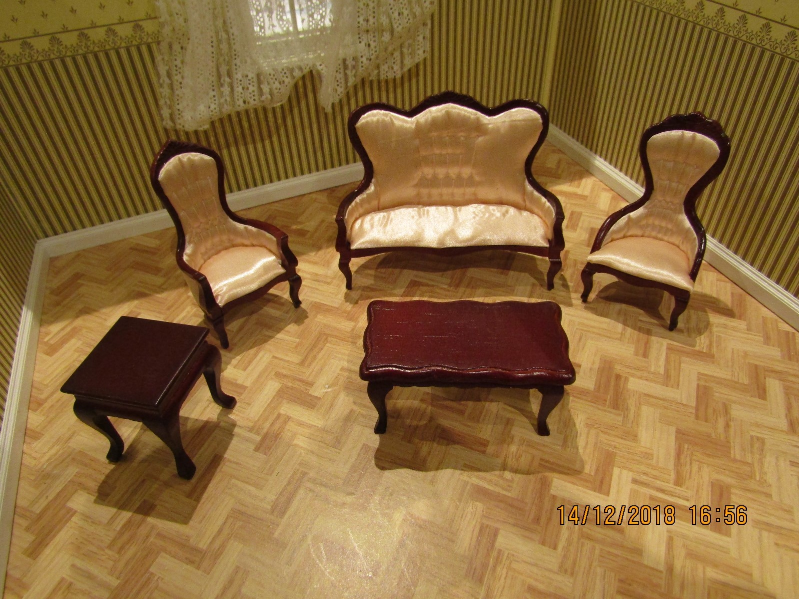BABETTES MINIATURES DOLLS HOUSE FIVE PIECE REGENCY ROOM SET 12TH SCALE BABETTES MINIATURES DOLLS HOUSE FIVE PIECE REGENCY ROOM SET 12TH SCALE