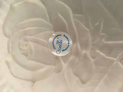 Vtg. Goebel Crystal Glass Happy Birthday Collector Plate Frosted Embossed Rose  - Picture 8 of 10