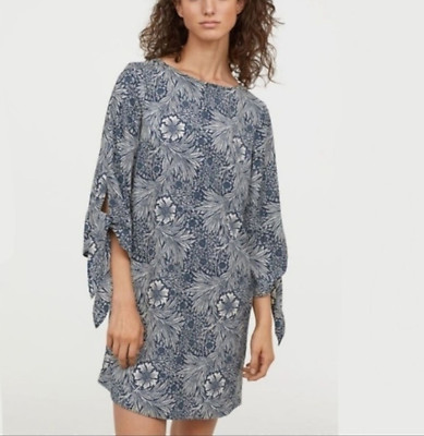 Morris & Co x H&M Dark Blue Floral Patterned Mini Dress size 10 