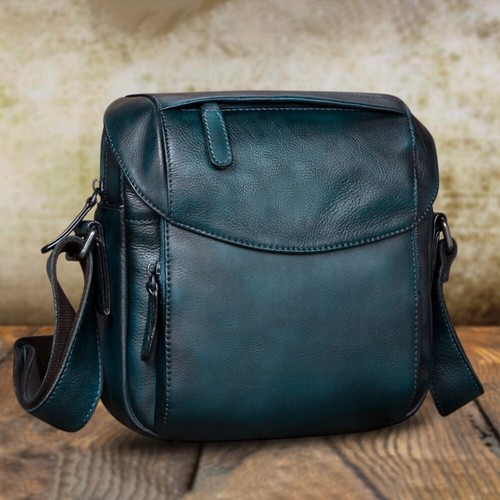 Genuine Leather Messenger Crossbody Shoulder Bag Satchel Casual Sling Daypack - Picture 13 of 14