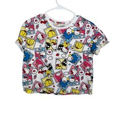 Hello Kitty and Friends by Sanrio T-Shirt Girl's XL Colorful Cropped Tee Top