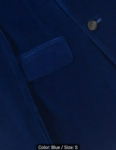 Classic Velvet Double-Breasted Suit Jacket for Men, Formal Wedding & Business - Picture 3 of 7