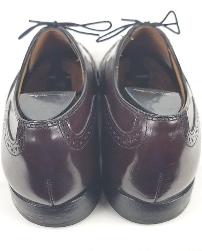 Men's 9.5 JOHNSTON & MURPHY Limited Collection Burgundy Wingtips Shoes 24-93230 - Picture 8 of 12