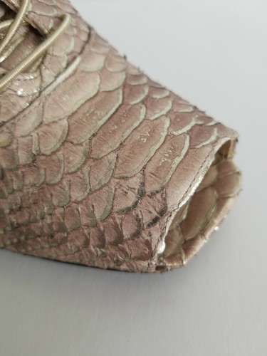 STUART WEITZMAN TIPCOVENTRY BREATHTAKING PYTHON TAN GOLD BOOTIES 9 I LOVE SHOES - Picture 5 of 11