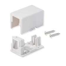 10 Pack Surface Mount Box 1 Port Signle Hole Keystone Jack Cat5e/Cat6 White