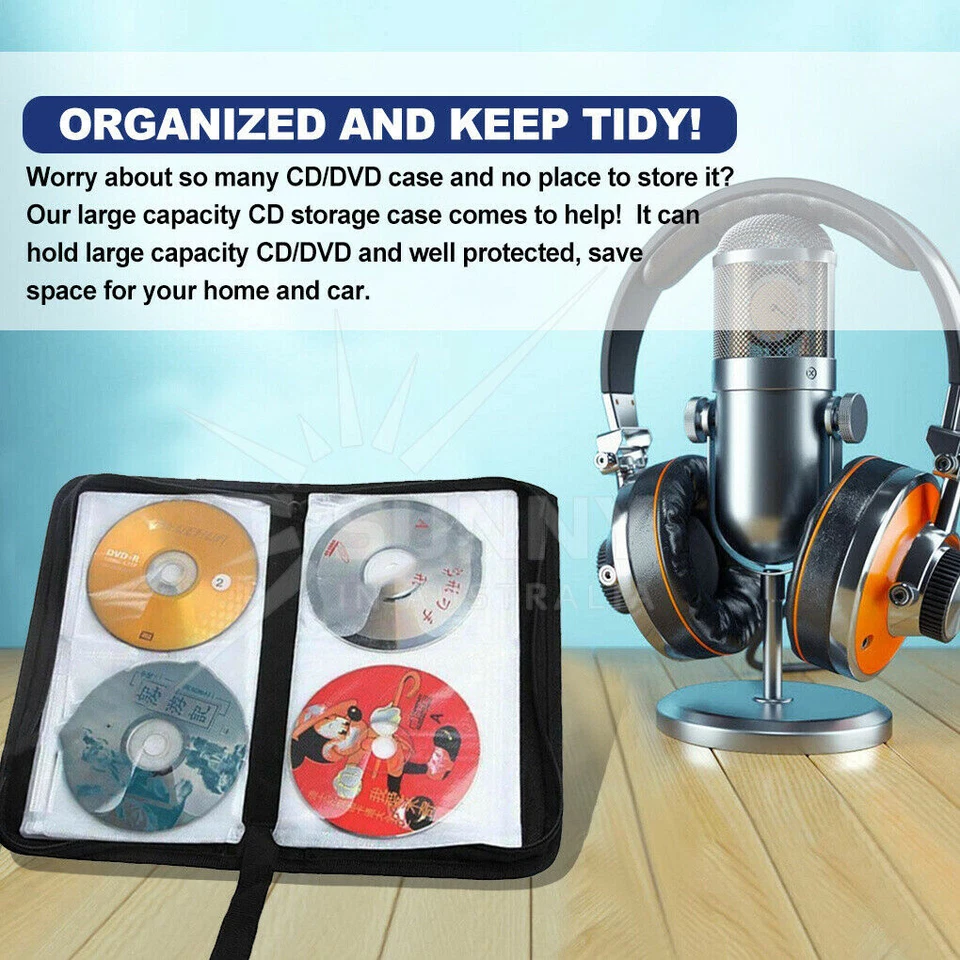 40 80 Disc CD VCD DVD BDR Music DJ Album Storage Bag Nylon Holder Case Wallet - image 2 of 4