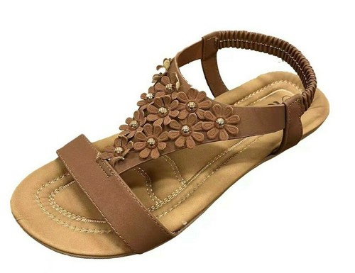 Women Flat Sandals Ladies Summer Open Toe Shoes Flexible  size 6-10 - Bild 3 von 9