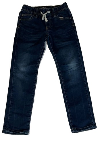 Kids Gap Five Pocket Stretch Pull On Blue Denim Jeans Elastic Waist Size Medium - Picture 2 of 4