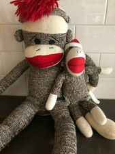 Lot 2 Sock Monkeys Stuffed Animals Plush Schylling Rowley