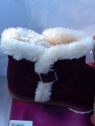 NIB Women's Size 7 Fluffy Winter Ankle Boots. SOCHILL WINE. Great For Fall!!! - Bild 7 von 8