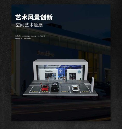 G-Fans 1/64 Diorama Diecast Garage Model LED Parking Lot Scene Display Case US - Picture 227 of 264