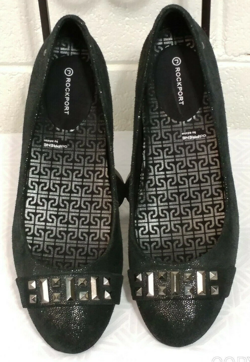 SCARPE BASSE DONNA ROCKPORT AdiPrene By Adidas taglia 9 5 tomaia in pelle nera