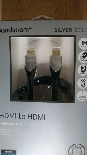 SANDSTROM SILVER SERIES 1M HDMI TO HDMI CABLE WITH ETHERNET - Picture 3 of 4