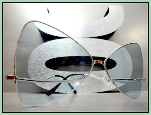 OVERSIZE RETRO Style SUN GLASSES Butterfly Bow Shaped Frame Rare Mint Green Lens - Picture 2 of 6