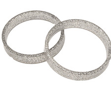 2 Clear Sparkly Silver Glitter Bangle Bracelet Plastic Disco Vibe Vintage 1980s