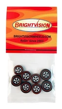 8 Brightvision Redline Wheels – 4 Large & 4 Med Cap Deep Dish Dull Chrome Style