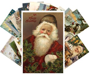 Postcards-Pack-24-cards-Vintage-Christmas-Santa-at-Work-St-Nicholas-CH4010
