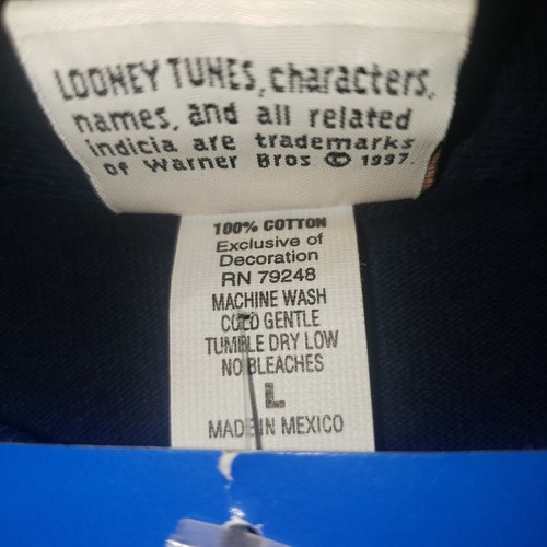 VINTAGE NWT Dead stock Tasmanian Devil "I'll Deck Your Halls" Looney Tunes sz L - Picture 7 of 10