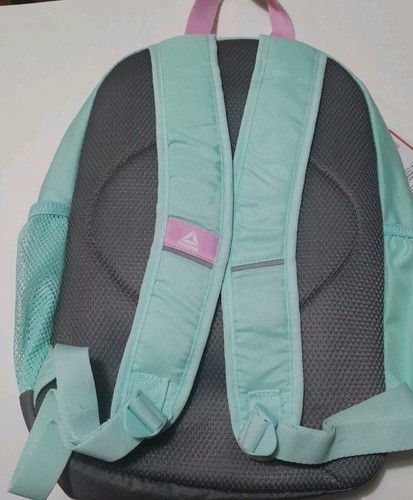 New Girl Kid’s Reebok Alfie Backpack Pink/Green Laptop Storage, Water Resistant - Picture 8 of 9