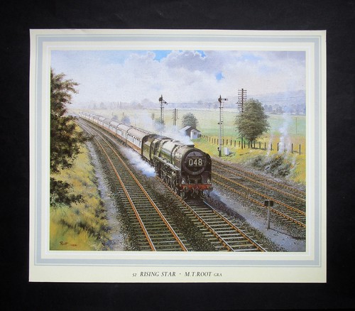 11.0" x  9.3"  MALCOLM ROOT  RAILWAY PRINT   " RISING STAR "   READY FOR FRAMING - Picture 2 of 3