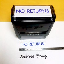 No Returns Rubber Stamp Self Inking Blue Ink Ideal 4913