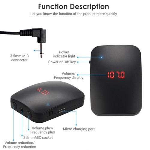 Black Wireless Headset Microphone Lavalier Mic Transmitter for Public Speaking - Picture 15 of 16