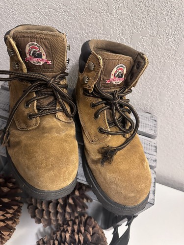 Vintage Brahma Brown Suede Hiking Work Boot Mens US Size 6 Womens 7.5 - Picture 2 of 8