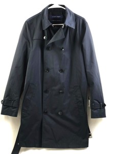 Zara-Man-Double-Breasted-Trench-Coat-Mens-Medium-Navy-Blue-Button-Up-Belt-New