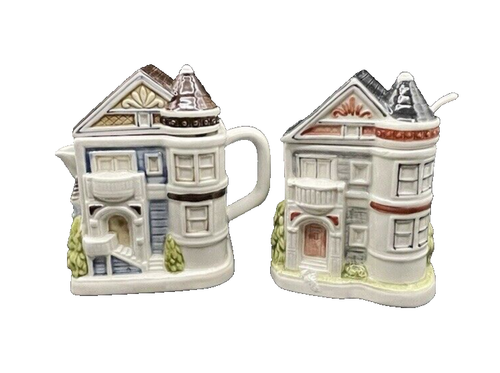 Otagiri Japan Ceramic Victorian House Sugar & Creamer - Picture 2 of 19