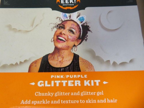 Lot of 3 Glitter Kits Pink/Purple Chunky Glitter and Gel Halloween Makeup - Picture 2 of 4