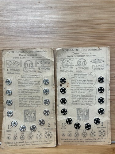 Waldes Koh-i-noor Time Saver Snap  Size 0 Card USA (Lot of 2) Holds Until Releas - Picture 2 of 2