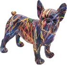 Multi colour graffiti art standing French Bulldog decorative ornament/sculpture