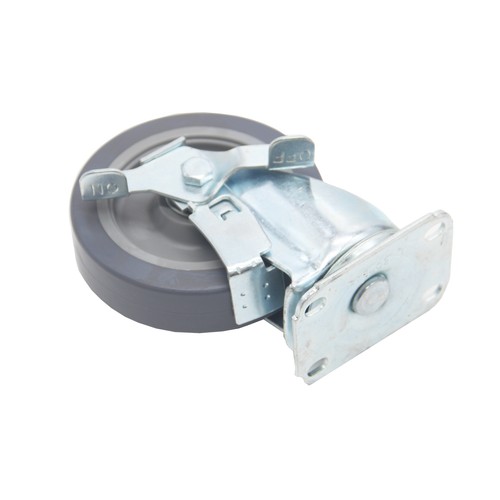 Paquete de 1 rueda giratoria HFS(R) 5"" x 1-1/4"" con freno rueda buje de polipropileno - Imagen 4 de 5