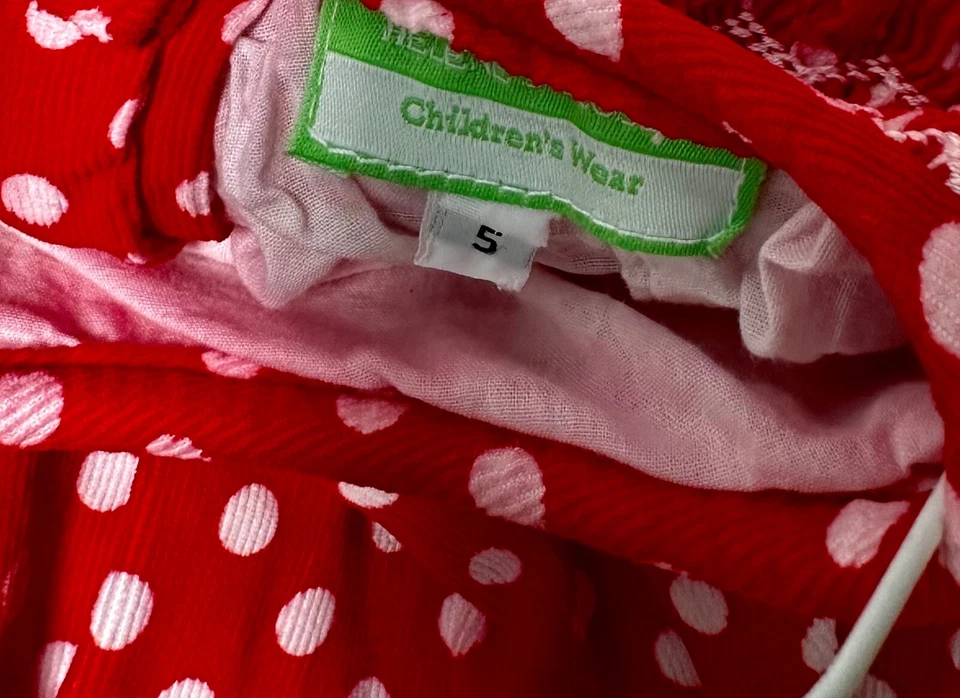 Vestido Helene's Closet NAVIDAD Calado Copos de Nieve Rojo Lunares Talla 5 Bishop Foto 4 de 4