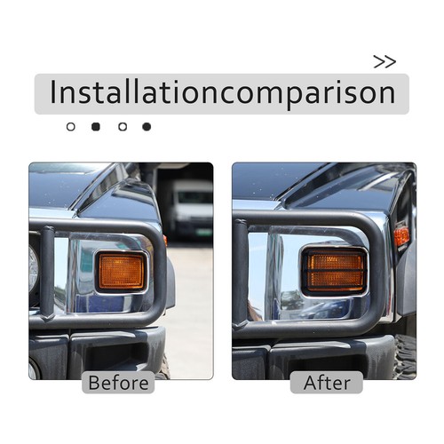 Front Turn Signal Light Lamp Cover Blinker Guard Trim for Hummer H2 03-09 - Picture 4 of 11