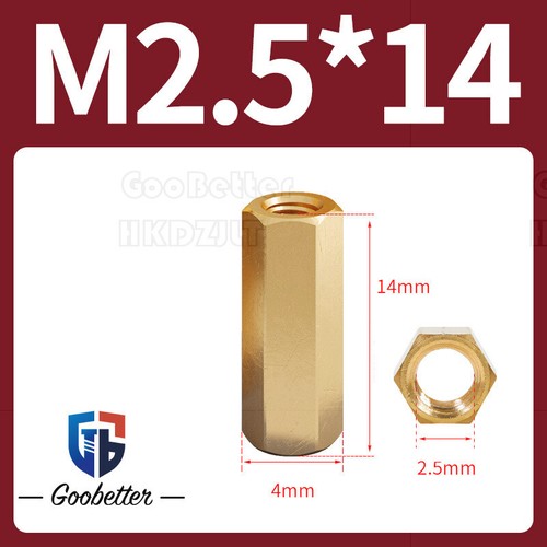 Brass Stud Connectors - Double Pass Long Nuts Hex Connector M2 M2.5 M3 M4 M5 M6 - Picture 49 of 139