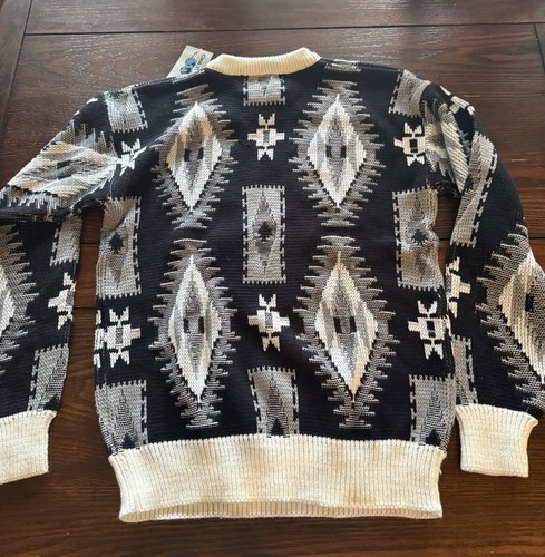 Vintage NWT Funky 80s Grandpa Sweater Chartwell Men’s Sz M Black Never Worn - Picture 5 of 5
