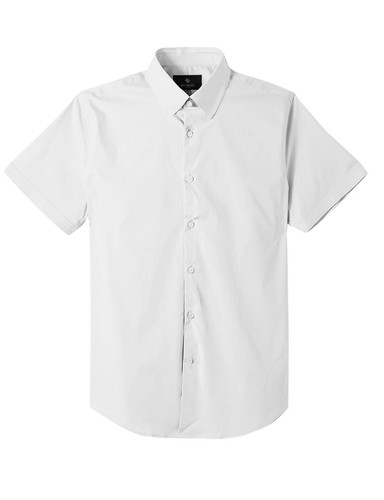CAMISAS DE VESTIR PARA HOMBRE MANGA CORTA LISA Traje informal con botones S 2X Camisa Camiseta - Imagen 5 de 34