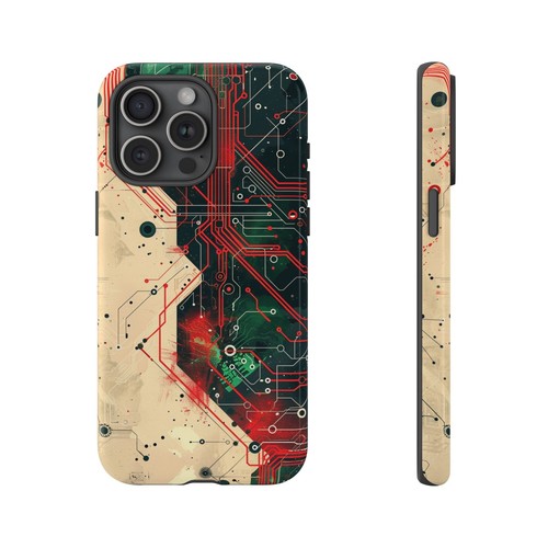 For iPhone | Samsung Galaxy | Pixel Phone Case - Circuit Board Chip Red Green - 第 32/210 張圖片