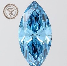 gifts for marquise ring 2.92 ct fancy Vivid blue lab diamond igi certified VS2