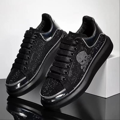 Marca Moda Para hombres Zapatos Informales Diamantes Estrás Hechos a Mano Con Cordones Negocios L - Imagen 22 de 26