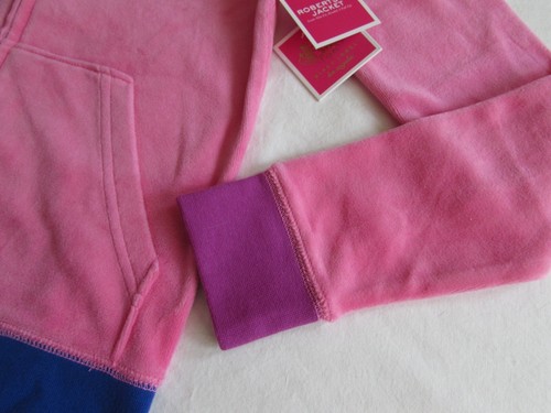 Juicy Couture Velour Robertson Zip Hoody Jacket Kids Pink/Multi Big Girls Sz 12 - Picture 12 of 23