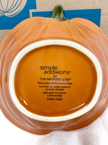 Tazón de plato Pampered Chef Simple Additions 6 pulgadas cosecha de otoño calabaza - Imagen 5 de 8