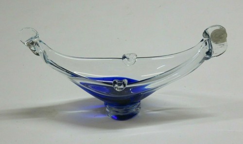 Cesta de vidrio Murano azul y transparente 4" - 81D - Imagen 2 de 4