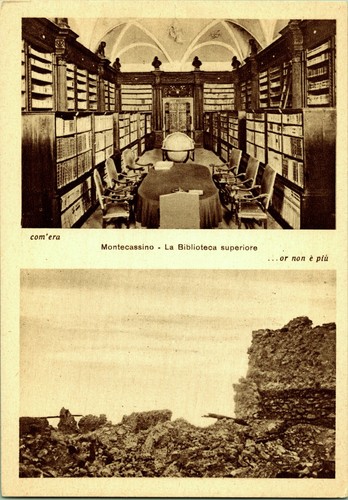 Lote de 2 postales Montecassino Itlay GGA Benefit reconstrucción de la abadía - Imagen 2 de 5