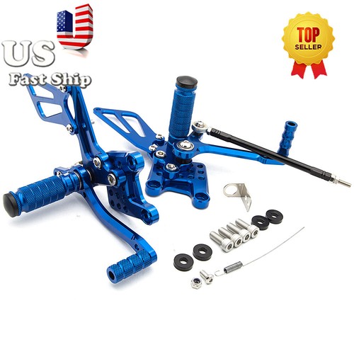 For SUZUKI GSXR600 2000-2003 2004 2005 GP Rearset Adjustable Pegs Footpegs Blue - Bild 3 von 13